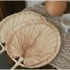 Handmade raffia palm fan