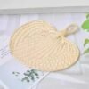 Peach-shaped raffia hand fan