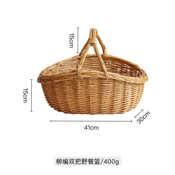 Wicker Woven Double Handler Basket