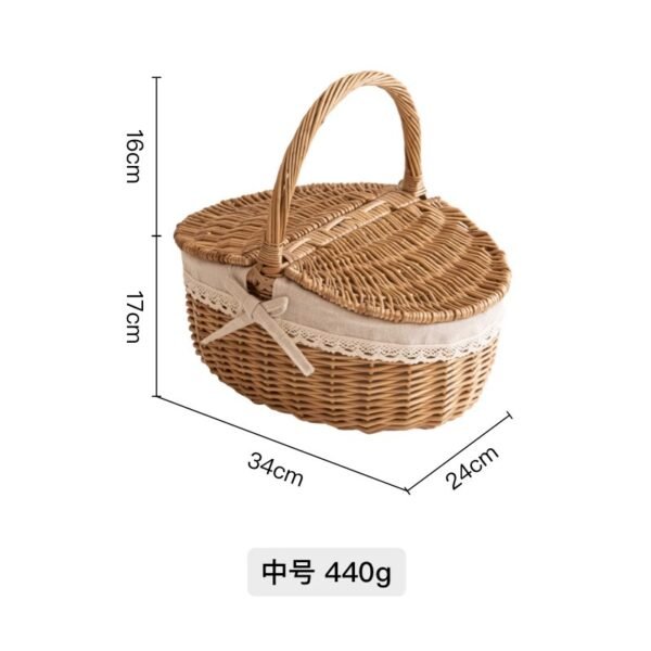 Wicker Hand Basket With Lid