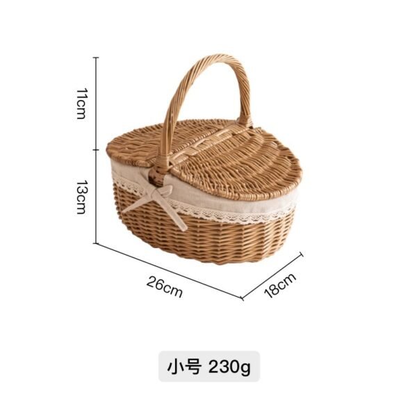 Wicker Hand Basket With Lid